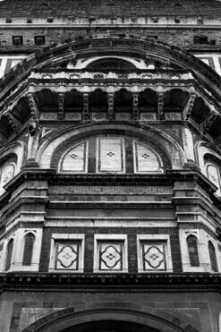 A detailed black and white photo of the side of the Duomo in Florence, Italy by Photographer Scott Allen Wilson