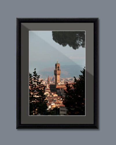 Ebony wood framed print of Palazzo Vecchio in Florence, Italy. Created by Photographer Scott Allen Wilson.