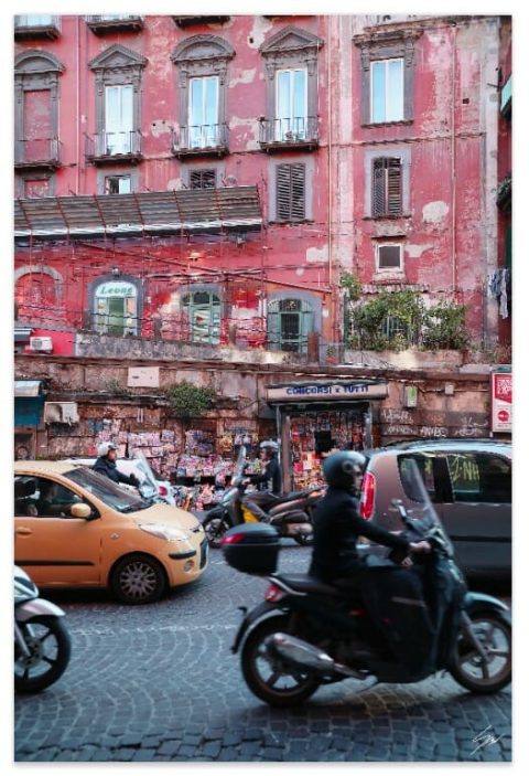 Artistic photo of the beautiful chaos that is Naples, Italy taken by Photographer, Scott Allen Wilson