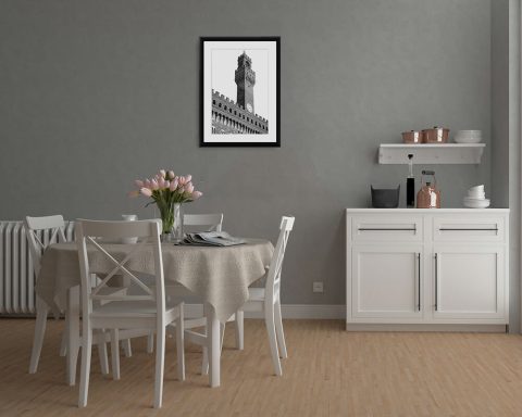 A close view of the tower in Palazzo Vecchio captured by Photographer Scott Allen Wilson in Florence, Italy.