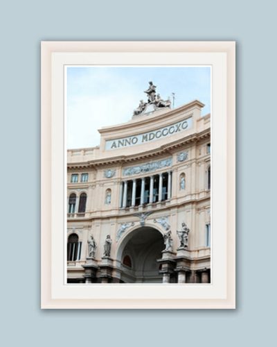 Framed print in pastel shades of Galleria Umberto I taken in Naples Italy by Photographer Scott Allen Wilson