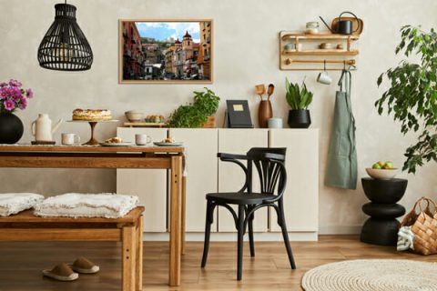Kitchen inspiration design with a framed print taken by Photographer Scott Allen Wilson