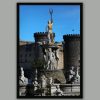 Color framed print with Fountain of Neptune in the center taken in Naples Italy by Photographer Scott Allen Wilson
