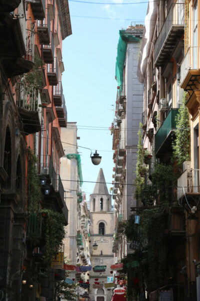 Pastel narrow street of Naples Italy taken by Photographer Scott Allen Wilson