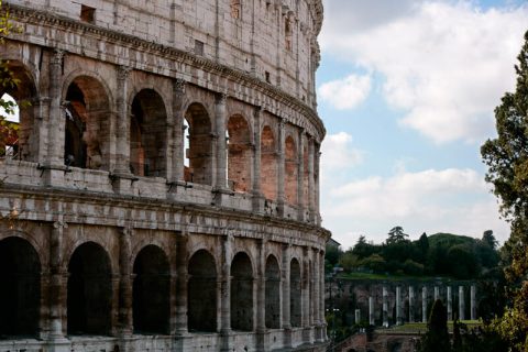 Architecture photography of Roman Colosseum at letf taken by Photographer Scott Allen Wilson