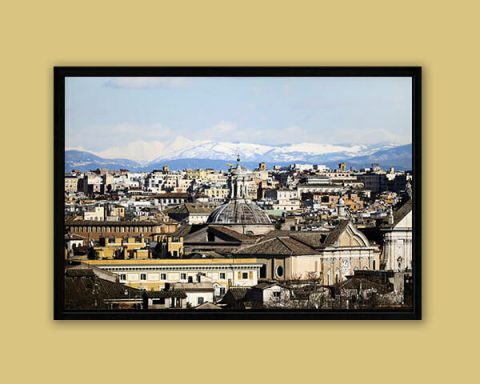 Landscape framed photo of Rome, Italy with snowy mountains in the background, taken by Photographer Scott Allen Wilson