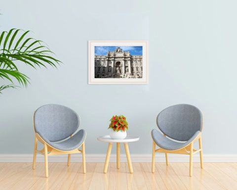 Wall minimalist decoration with a Trevi Fountain framed print taken by Photographer Scott Allen Wilson