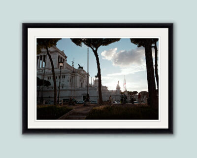 Soft color sunset print of Altare della Patria taken in Rome, Italy by Photographer Scott Allen Wilson