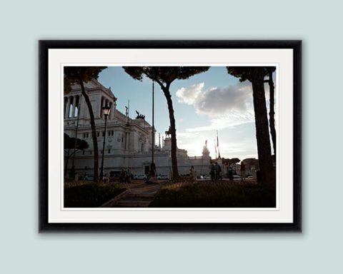 Soft color sunset print of Altare della Patria taken in Rome, Italy by Photographer Scott Allen Wilson
