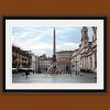 Classic framed print of Piazza Navona with the Egyptian obelisk in the center taken by Photographer Scott Allen Wilson in Rome, Italy.