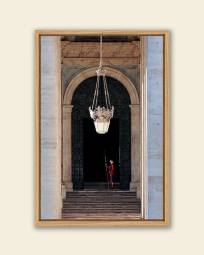 Framed color print of a guard in St. Peter’s Basilica taken in Rome, Italy by Photographer Scott Allen Wilson