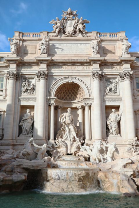 Beautiful portrait photograph of Trevi Fountain taken by Photographer Scott Allen Wilson in Rome, Italy.