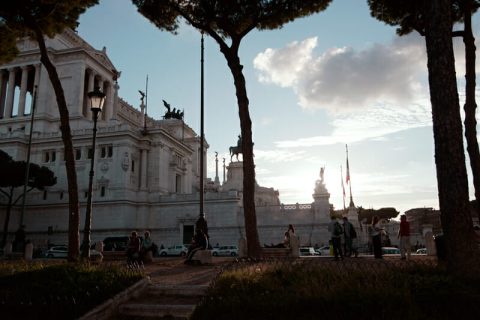 Artistic sunset photograph of Altare della Patria taken in Rome, Italy by Photographer Scott Allen Wilson