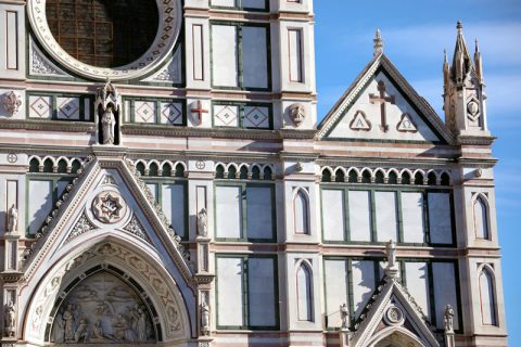 Detailed shot of Santa Croce church taken by Photographer Scott Allen Wilson in Florence, Italy.