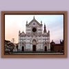 Wooden framed photo of Santa Croce in pastel colors captured by Photographer Scott Allen Wilson in Florence, Italy