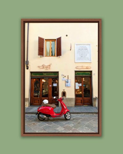 Photo of a red Vespa parked in front of Gelateria Artigianale a Firenze in Florence, Italy taken by Photographer Scott Allen Wilson