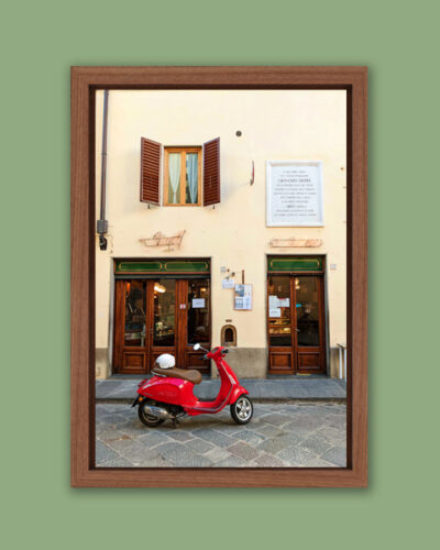 Photo of a red Vespa parked in front of Gelateria Artigianale a Firenze in Florence, Italy taken by Photographer Scott Allen Wilson