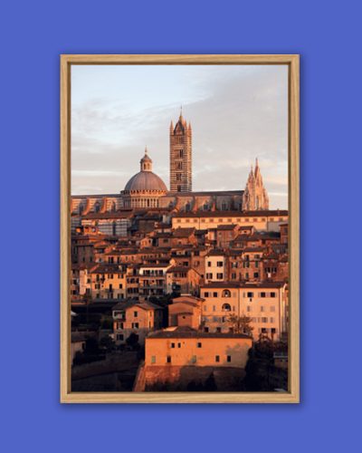 Wooden framed print of a sunset overview of Siena, Italy by Photographer Scott Allen Wilson