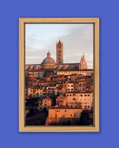 Wooden framed print of a sunset overview of Siena, Italy by Photographer Scott Allen Wilson
