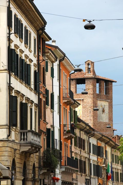 Beautiful photo of a colorful street taken in Verona, Italy by Photographer Scott Allen Wilson.