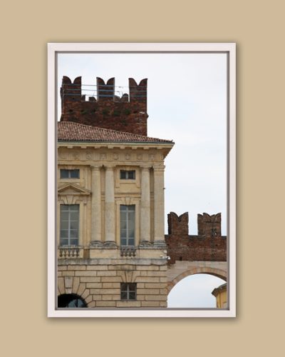Beautiful print by Photographer Scott Allen Wilson of a corner of Palazzo della Gran Guardia in Verona, Italy.