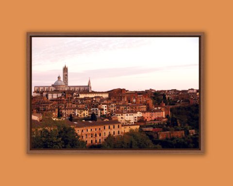 Wooden framed print of an overview of Siena, Italy taken by Photographer Scott Allen Wilson.