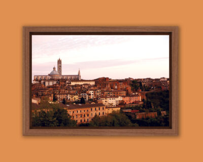 Wooden framed print of an overview of Siena, Italy taken by Photographer Scott Allen Wilson.