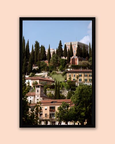 Color framed print of the magical landscape view of Verona, Italy taken by Photographer Scott Allen Wilson.