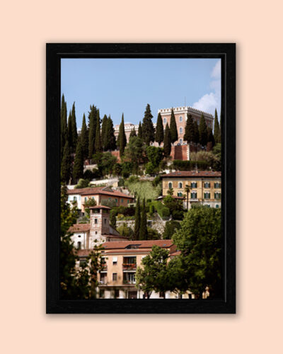 Color framed print of the magical landscape view of Verona, Italy taken by Photographer Scott Allen Wilson.
