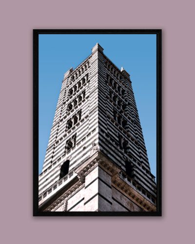 Color framed print by Photographer Scott Allen Wilson who captured the symmetry of the campanile of the Duomo di Siena.