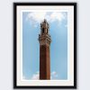 Framed picture of the tower of Palazzo Pubblico with a sky background taken in Siena, Italy by Photographer Scott Allen Wilson