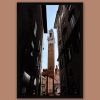 Framed print of Palazzo Pubblico framed by a narrow medieval street in Siena, Italy, taken by Photographer Scott Allen Wilson.