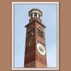 Color framed print by Photographer Scott Allen Wilson capturing from a low angle the Clocktower named Torre de Lamberti located in Verona, Italy.