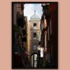 Wooden framed print of San Gregorio Armeno street, or Christmas Alley, taken by Photographer Scott Allen Wilson in Naples, Italy.