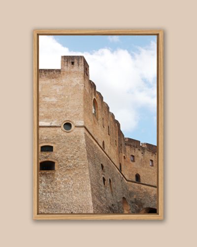 Wooden framed print of Castel Sant'Elmo, the fortress overlooking Naples, captured by Photographer Scott Allen Wilson in Naples, Italy.
