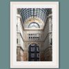 Classic white framed print of Galleria Umberto I with Renaissance figures on the walls take in Naples, Italy by Photographer Scott Allen Wilson