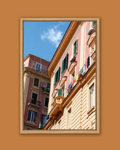Colorful framed print taken by Photographer Scott Allen Wilson in Via Santa Caterina de Siena located in Naples, Italy