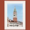 Elegant framed print of the bell tower in Saint Mark's Square, located in Venice, Italy and captured by Photographer Scott Allen Wilson.
