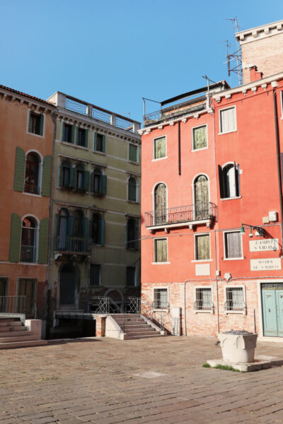Colorful print of a small plaza in Venice, Italy taken by Photographer Scott Allen Wilson