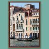 Wooden framed print lonely gondoliere passing by the palaces that stand along the Grand Canal in Venice, Italy taken by Photographer Scott Allen Wilson