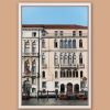 White framed print of palaces along the Grand Canal taken by Photographer Scott Allen Wilson in Venice, Italy.