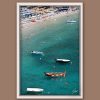 White framed print of a sun-soaked beach in Monterosso al Mare, Cinque Terre, Italy. By Photographer Scott Allen Wilson.