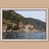 White framed landscape of the village of Manarola in Cinque Terre, Italy. Captured by Photographer Scott Allen Wilson.