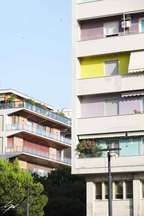 Colorful buildings in Pescara, Italy. By Photographer Scott Allen Wilson.