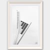A white framed print of a detail of the Ponte Ennio Flaiano in Pescara, Italy. By Photographer Scott Allen Wilson.