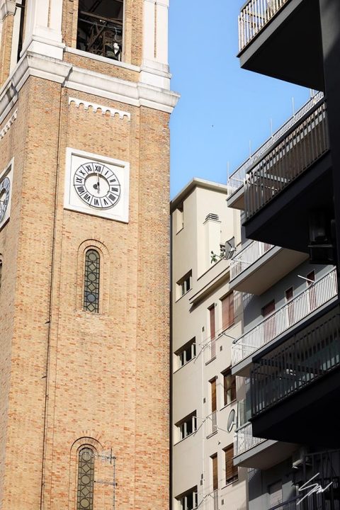 Print of a clock tower in Pescara, Italy. By Photographer Scott Allen Wilson.