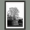 A black framed b&w print of the walls of the city of Lucca, Italy. By Photographer Scott Allen Wilson.