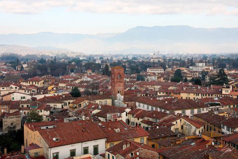A view of the city of Lucca, Italy. By Photographer Scott Allen Wilson.