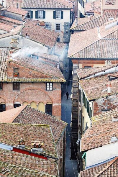 A view of the city of Lucca, Italy, from above. By Photographer Scott Allen Wilson.
