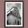 A black and white print of a view of the Basilica di San Paolino in Lucca, Italy. By Photographer Scott Allen Wilson.